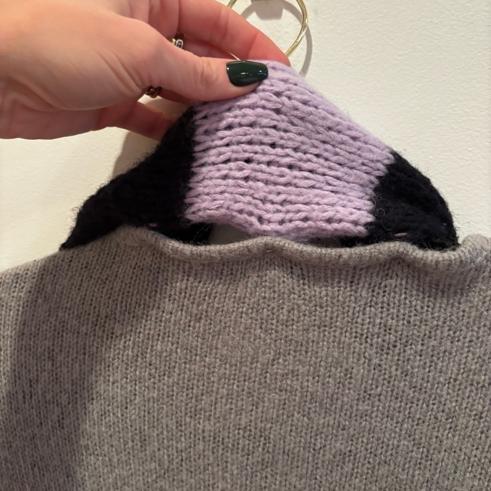 Style & Co. Vintage 90's Y2K Sweater Dress with Attached Striped Scarf Womens PS - Picture 7 of 10